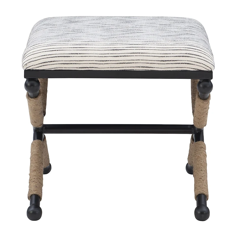 Linon Arjean Living Room Collection Upholstered Footstool