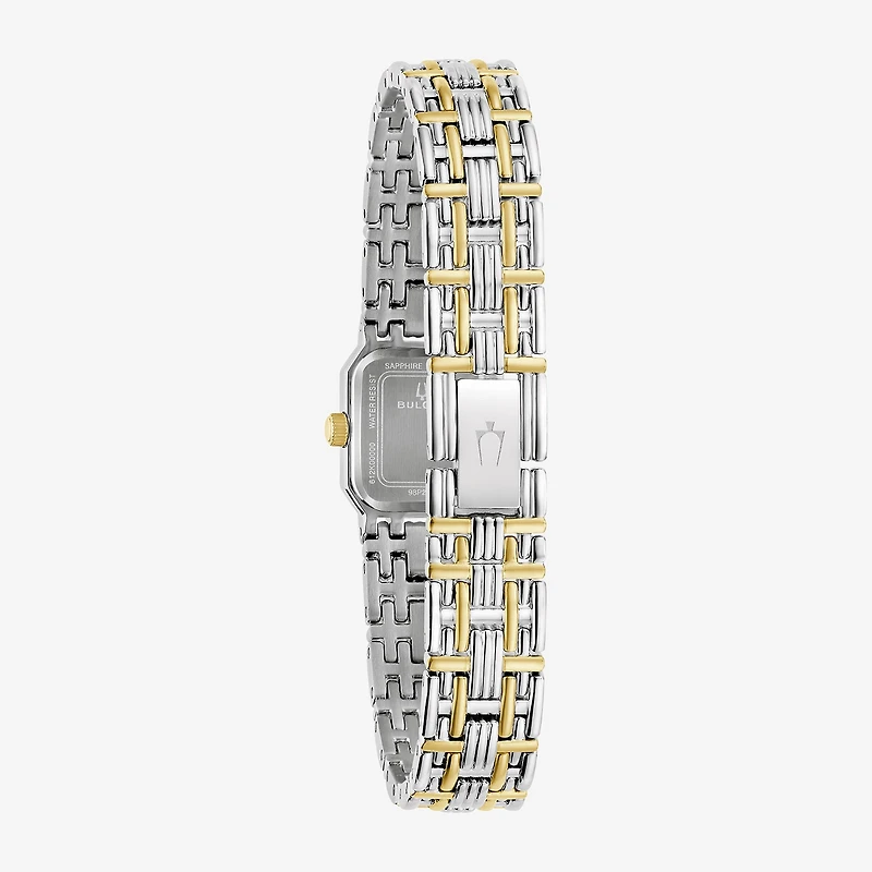 Bulova Goddess Of Time Womens Two Tone Stainless Steel Bracelet Watch 98p237