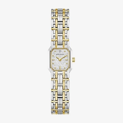 Bulova Goddess Of Time Womens Two Tone Stainless Steel Bracelet Watch 98p237