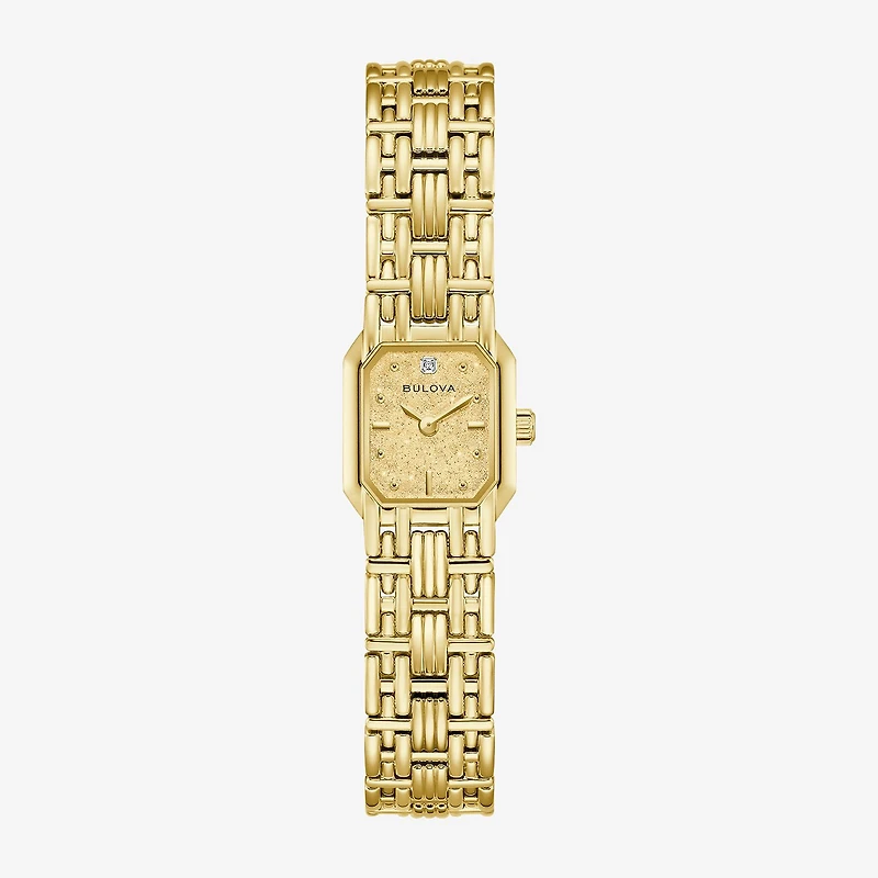 Bulova Goddess Of Time Womens Gold Tone Stainless Steel Bracelet Watch 97p184