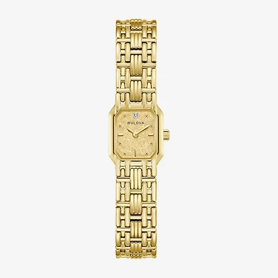 Bulova Goddess Of Time Womens Gold Tone Stainless Steel Bracelet Watch 97p184