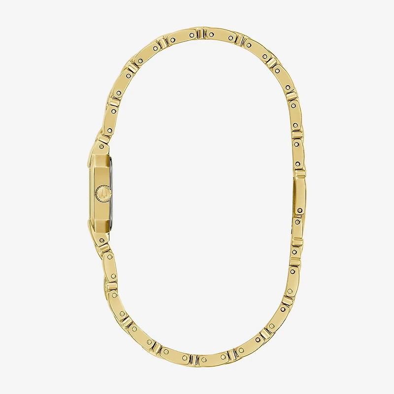 Bulova Goddess Of Time Womens Gold Tone Stainless Steel Bracelet Watch 97p184