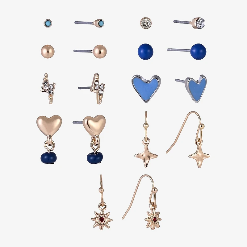 Arizona Womens 9 Pair Earring Set