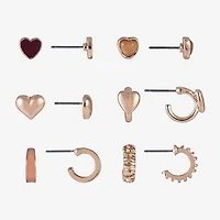 Arizona Womens Heart 6 Pair Earring Set