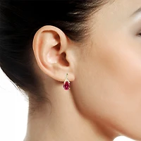 Womens Gemstone Sterling Silver or 14K Gold Over 14mm Pear Stud Earrings