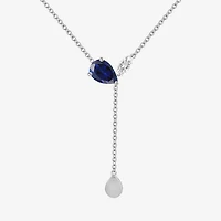 Lab-Created Gemstone Sterling Silver 18 Inch Y Necklace