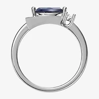 Lab-Created Gemstone Sterling Silver Marquise Ring