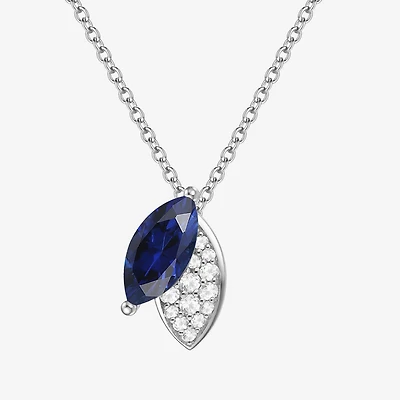 Lab Created Gemstone Sterling Silver 18 Inch Pendant Necklace