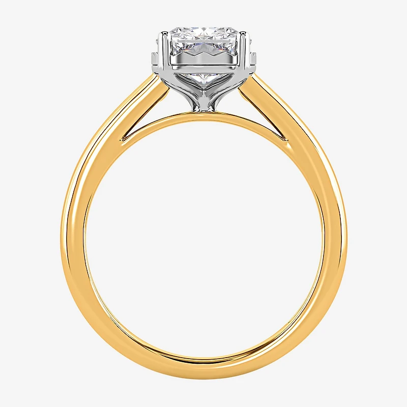 (I / Si2) Womens 2 CT. Lab Grown White Diamond Cushion Solitaire Engagement Ring