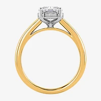 (I / Si2) Womens 2 CT. Lab Grown White Diamond Cushion Solitaire Engagement Ring