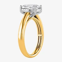 (I / Si2) Womens 2 CT. Lab Grown White Diamond Cushion Solitaire Engagement Ring