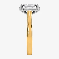 (I / Si2) Womens 2 CT. Lab Grown White Diamond Cushion Solitaire Engagement Ring