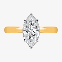 (I / Si2) Womens 2 CT. Lab Grown White Diamond Marquise Solitaire Engagement Ring