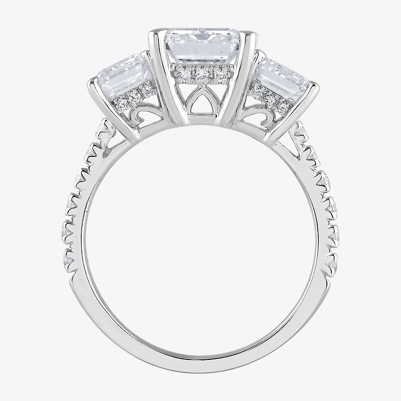 (G / Si1-Si2) Womens 5 3/8 Ct. T.W. Lab Grown White Diamond 10K Gold Side Stone 3-Stone Engagement Ring