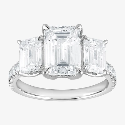 (G / Si1-Si2) Womens 5 3/8 Ct. T.W. Lab Grown White Diamond 10K Gold Side Stone 3-Stone Engagement Ring