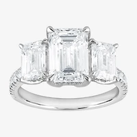 (G / Si1-Si2) Womens 5 3/8 Ct. T.W. Lab Grown White Diamond 10K Gold Side Stone 3-Stone Engagement Ring