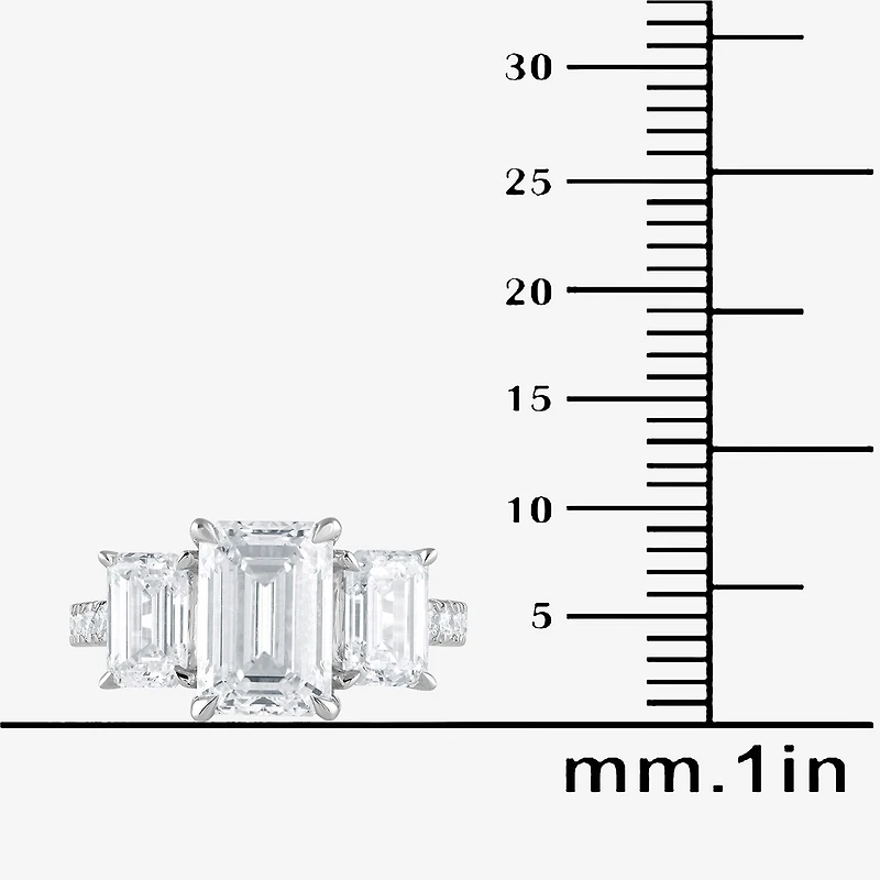 (G / Si1-Si2) Womens 5 3/8 Ct. T.W. Lab Grown White Diamond 10K Gold Side Stone 3-Stone Engagement Ring