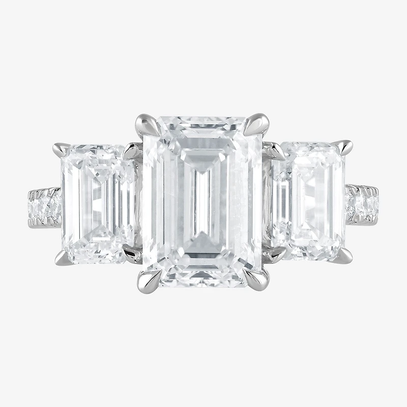 (G / Si1-Si2) Womens 5 3/8 Ct. T.W. Lab Grown White Diamond 10K Gold Side Stone 3-Stone Engagement Ring