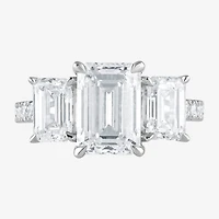 (G / Si1-Si2) Womens 5 3/8 Ct. T.W. Lab Grown White Diamond 10K Gold Side Stone 3-Stone Engagement Ring