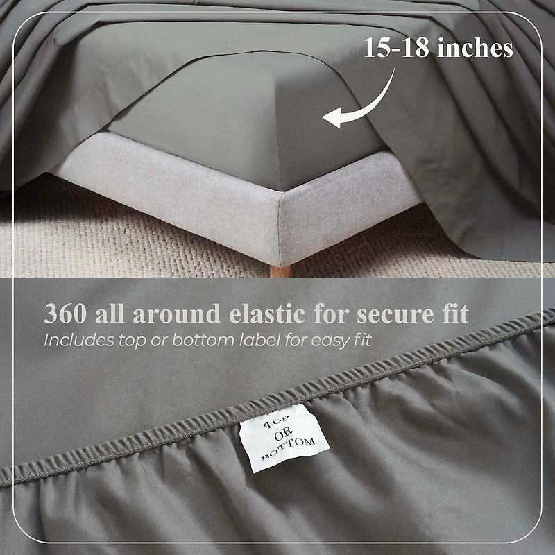 SUPERIOR® Apus Smooth Sateen Weave 500tc Deep Pocket Sheet Set