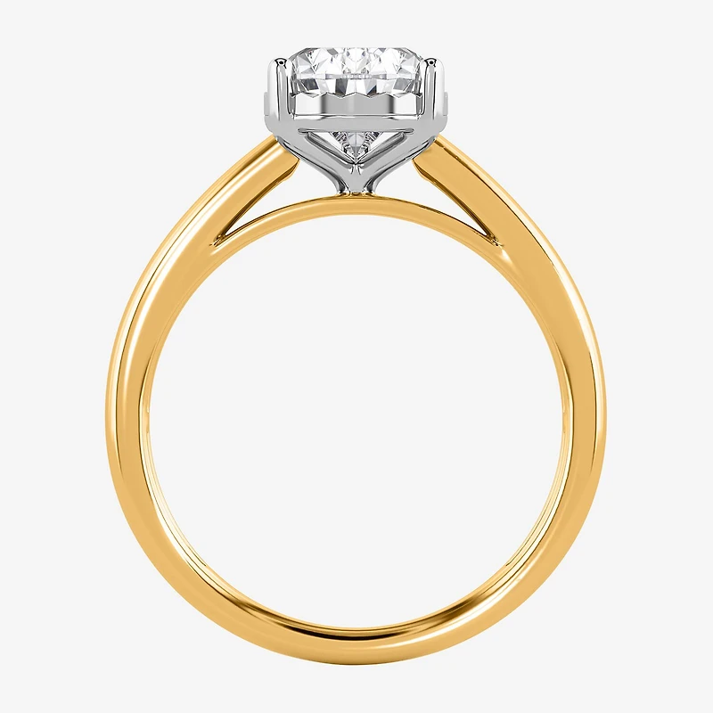 (I / Si2) Womens 2 CT. Lab Grown White Diamond Pear Solitaire Engagement Ring