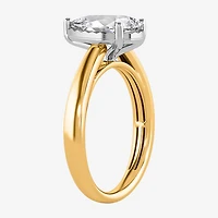 (I / Si2) Womens 2 CT. Lab Grown White Diamond Pear Solitaire Engagement Ring