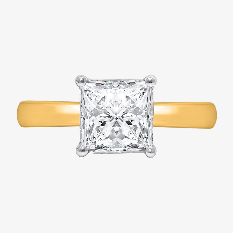 (I / Si2) Womens 2 CT. Lab Grown White Diamond Solitaire Engagement Ring