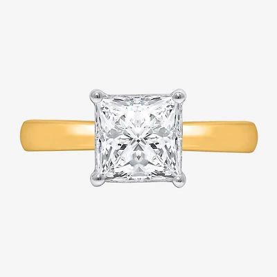 (I / Si2) Womens 2 CT. Lab Grown White Diamond Solitaire Engagement Ring