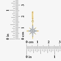 Charmed by Diamond Addiction Accent North Star (G-H / Si2- I1) White 14K Gold Over Silver Charm