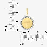 Charmed by Diamond Addiction 1/10 CT. T.W. Cross (G-H  / Si2-I1) White 14K Gold Over Silver Charm