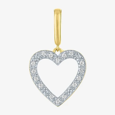 Charmed by Diamond Addiction Accent Heart (G-H / Si2- I1) White 14K Gold Over Silver Charm