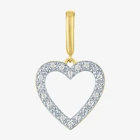 Charmed by Diamond Addiction Accent Heart (G-H / Si2- I1) White 14K Gold Over Silver Charm
