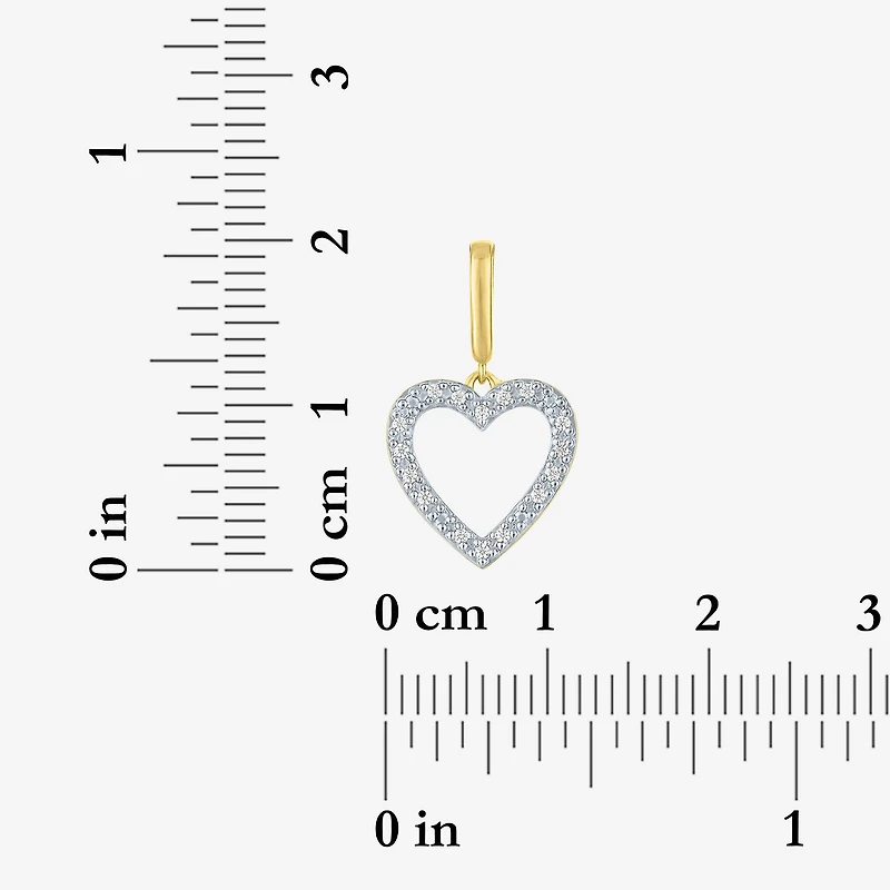 Charmed by Diamond Addiction Accent Heart (G-H / Si2- I1) White 14K Gold Over Silver Charm