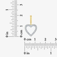 Charmed by Diamond Addiction Accent Heart (G-H / Si2- I1) White 14K Gold Over Silver Charm