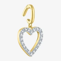 Charmed by Diamond Addiction Accent Heart (G-H / Si2- I1) White 14K Gold Over Silver Charm