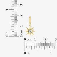 Charmed by Diamond Addiction Accent Sun (G-H / Si2- I1) White 14K Gold Over Silver Sunburst Charm