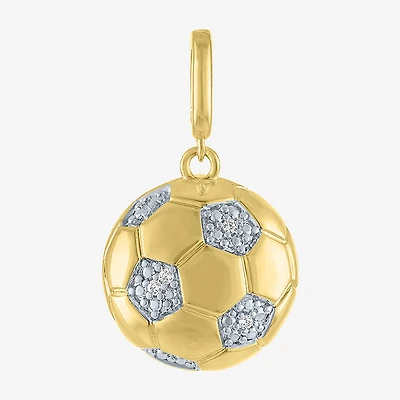 Charmed by Diamond Addiction Accent Soccer Ball (G-H/ Si2-I1) White 14K Gold Over Silver Charm
