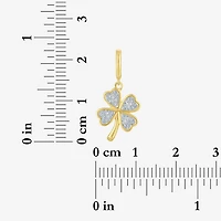 Charmed by Diamond Addiction Clover (G-H / Si2- I1) Womens Accent Lab Grown White 14K Gold Over Silver Pendant