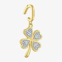 Charmed by Diamond Addiction Clover (G-H / Si2- I1) Womens Accent Lab Grown White 14K Gold Over Silver Pendant