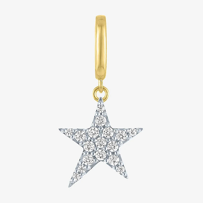 Charmed by Diamond Addiction 1/10 CT. T.W. Star (G-H / Si2- I1) White 14K Gold Over Silver Charm