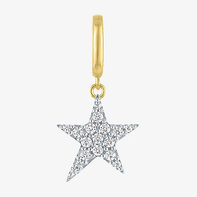 Charmed by Diamond Addiction 1/10 CT. T.W. Star (G-H / Si2- I1) White 14K Gold Over Silver Charm