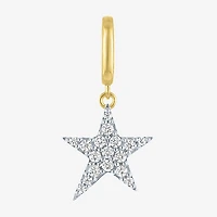 Charmed by Diamond Addiction 1/10 CT. T.W. Star (G-H / Si2- I1) White 14K Gold Over Silver Charm