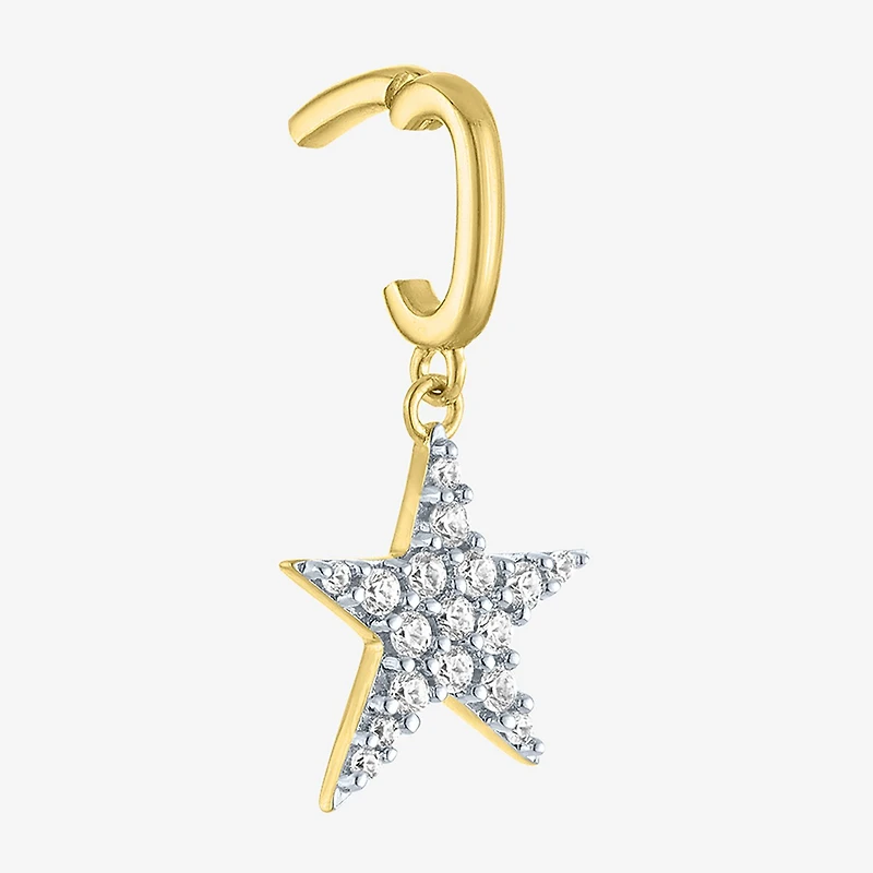 Charmed by Diamond Addiction 1/10 CT. T.W. Star (G-H / Si2- I1) White 14K Gold Over Silver Charm