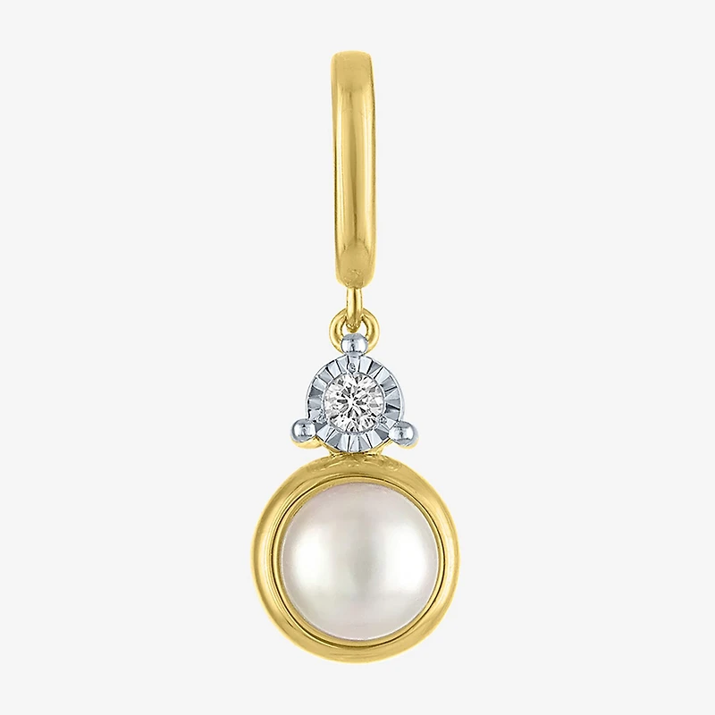 Charmed by Diamond Addiction Accent (G-H / Si2-I1) Red Garnet 14K Gold Over Silver Charm