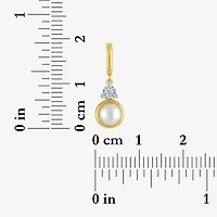 Charmed by Diamond Addiction Accent (G-H / Si2-I1) Red Garnet 14K Gold Over Silver Charm