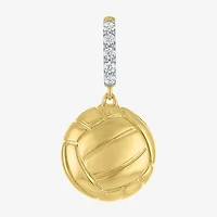Charmed by Diamond Addiction Accent Volleyball (G-H / Si2- I1) White 14K Gold Over Silver Charm