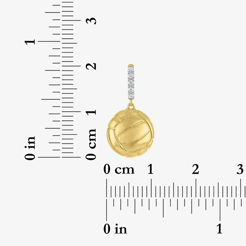 Charmed by Diamond Addiction Accent Volleyball (G-H / Si2- I1) White 14K Gold Over Silver Charm