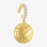 Charmed by Diamond Addiction Accent Volleyball (G-H / Si2- I1) White 14K Gold Over Silver Charm