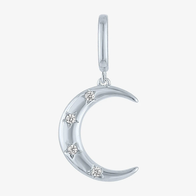 Charmed by Diamond Addiction Diamond Accent Moon (G-H / Si2- I1) White Diamond Accent 14K Gold Over Silver Moon Charm