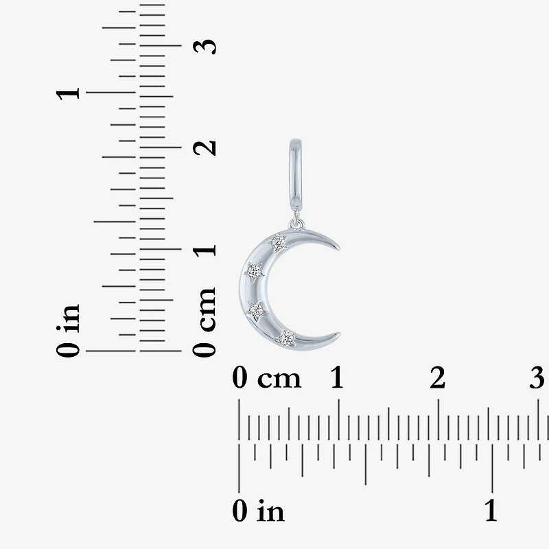 Charmed by Diamond Addiction Diamond Accent Moon (G-H / Si2- I1) White Diamond Accent 14K Gold Over Silver Moon Charm